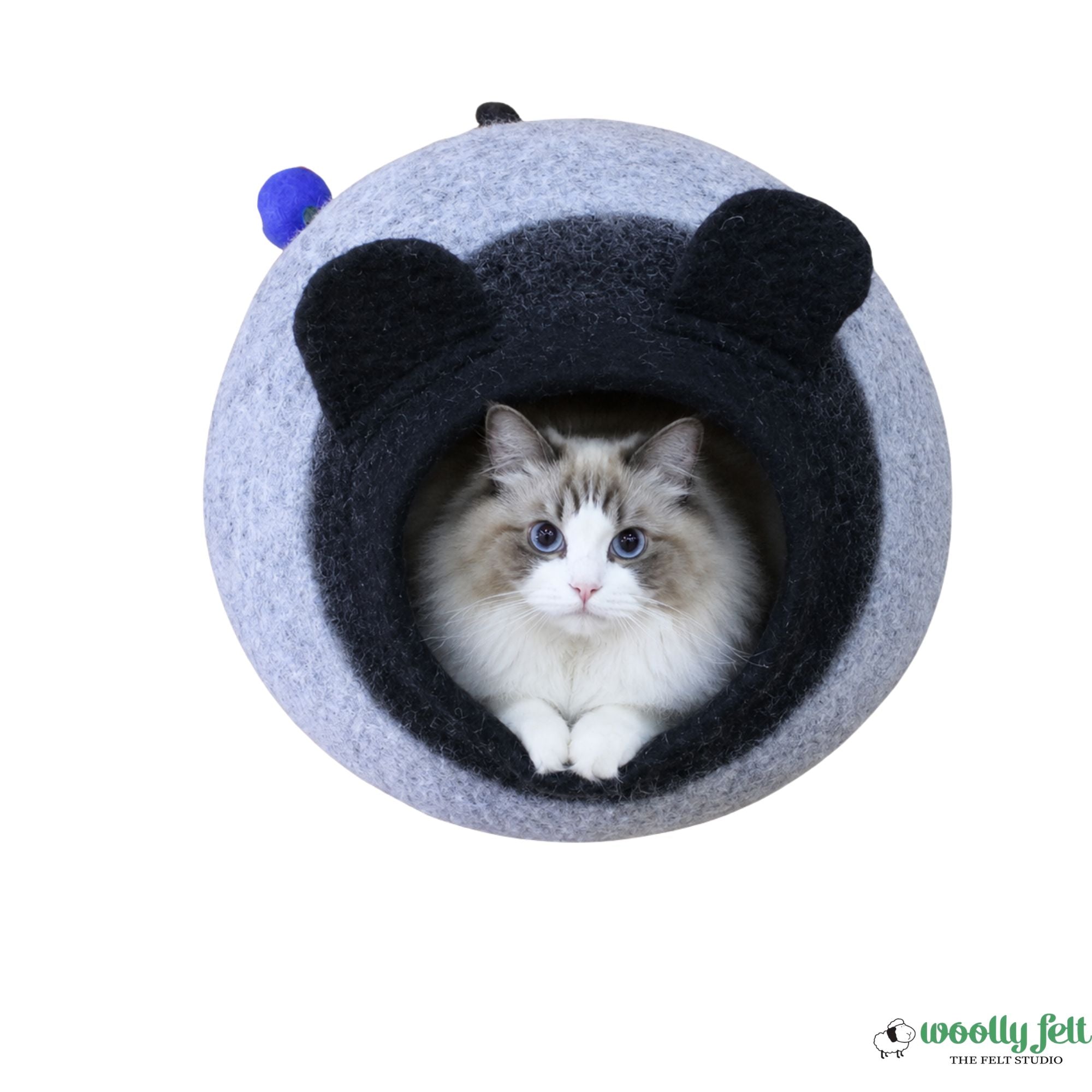 Wool Felt  Cat  Bed - Wool Kitty House - Dome Cave Bed - Pet Friendly Cave - Felt Cat Pod