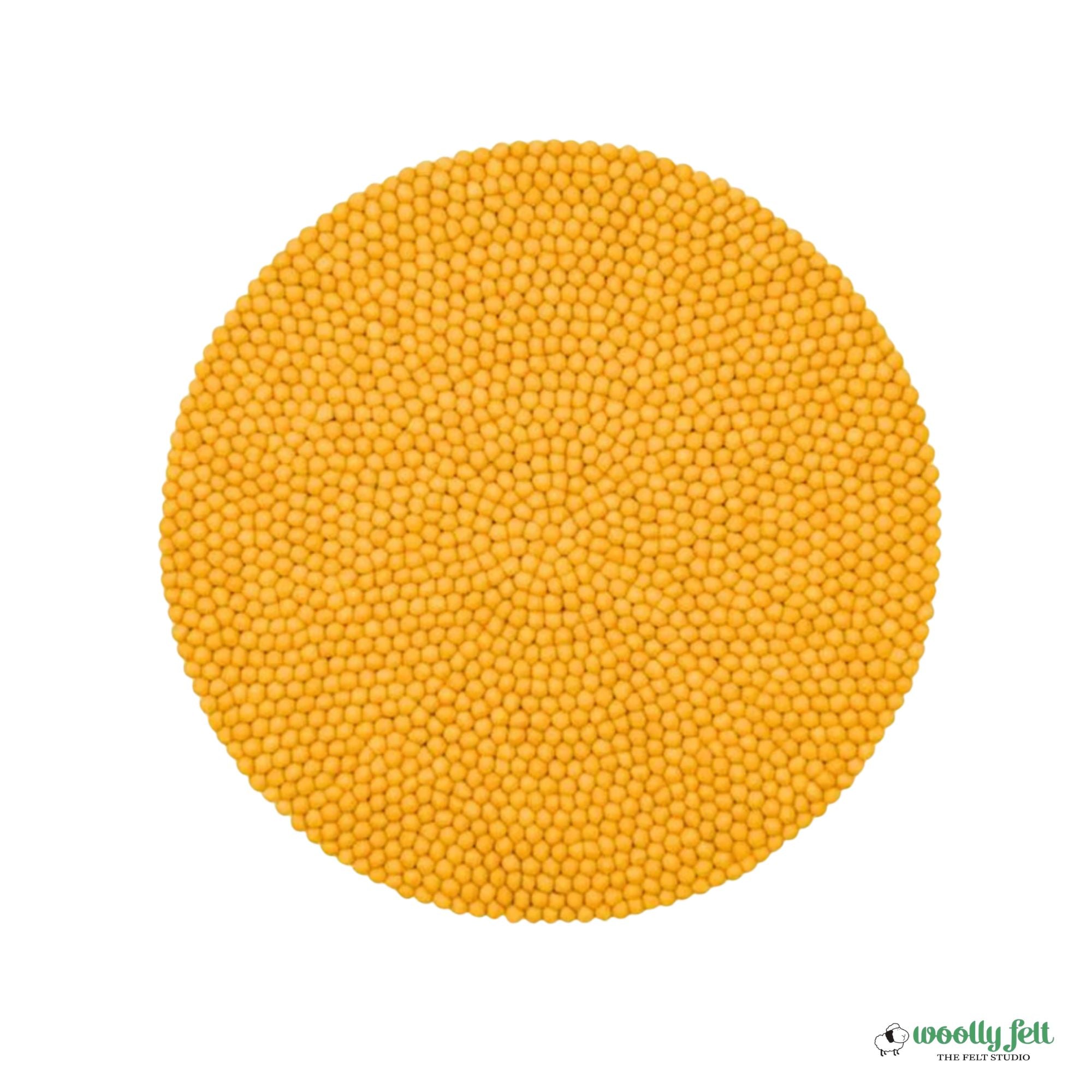Handmade Yellow Wool Round Area Rug