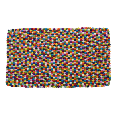 Paillasson en laine multicolore fait main