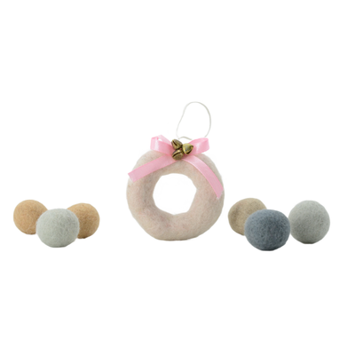 Felt Christmas Tree Topper – Blush Ribbon & Gold Bells