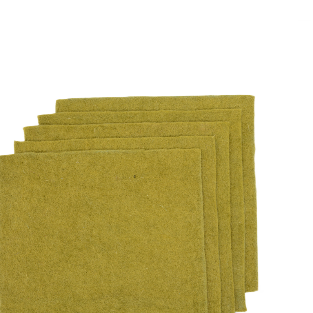 Feutre de laine vert olive fait main Tissu feutre artisanal