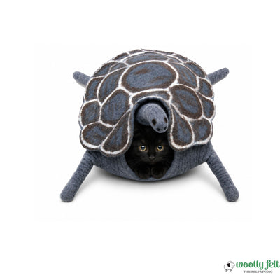 Turtle Felted Cat Cocoon | Wool Cat Cave Bed