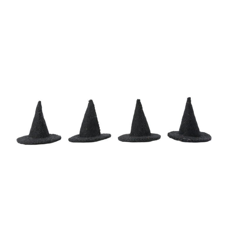 Wool Felt Witch Hat Ornaments – Spooky Halloween Set