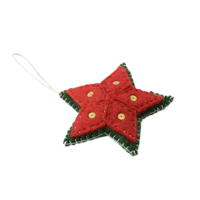 Festive Felt Star Ornament – Handcrafted Christmas Tree Decoration