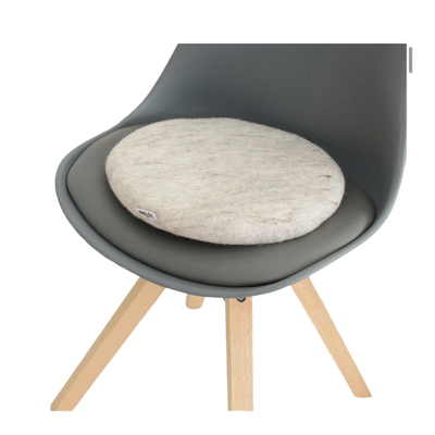 Coussin de chaise en feutre blanc cassé fait main, coussin de siège en laine