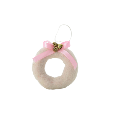 Felt Christmas Tree Topper – Blush Ribbon & Gold Bells