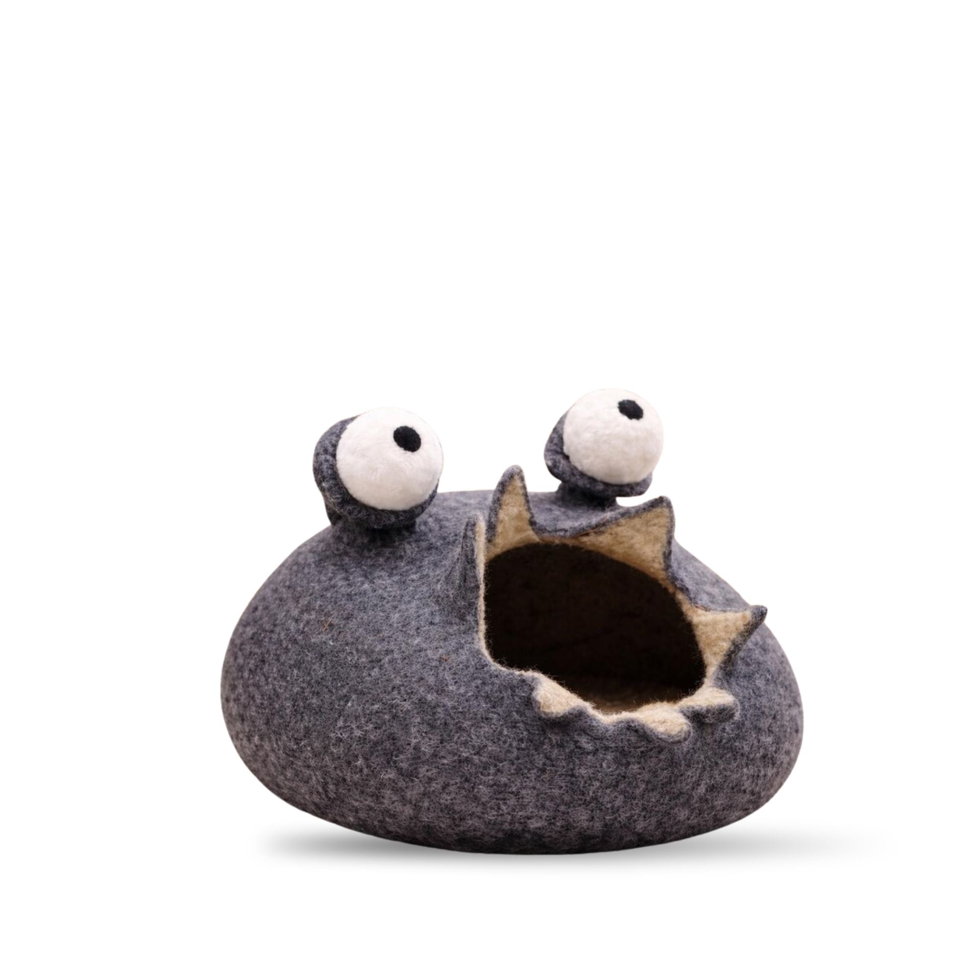 Dark Gray Snail Felt Cat Cave Wool Cat Bed Cozy Cat House