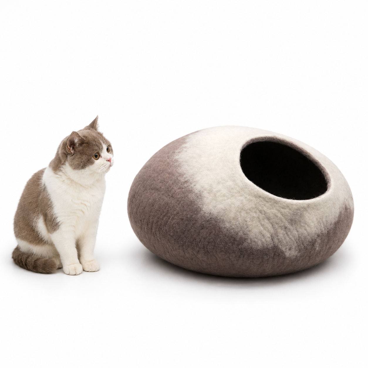 Ombre Wool Cat House- Felt Cat Cave- Handmade, Soft And Cozy Pet Bed - Eco Friendly Pet Furniture-Made using 100% Pure Wool