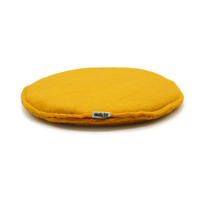 수제 노란색 원형 폼 패딩 펠트 의자 쿠션 양모 시트 패드