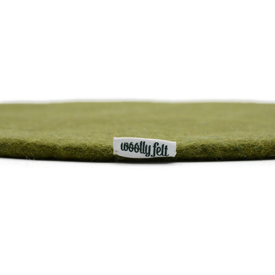 Coussin de chaise en feutre plat vert kaki, fait main, fin, en laine