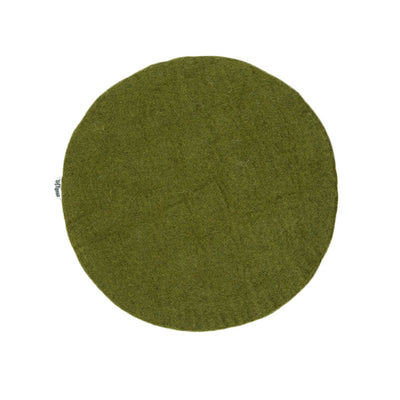 Coussin de chaise en feutre plat vert kaki, fait main, fin, en laine