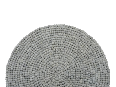Tapis rond en laine feutrée gris, fait main