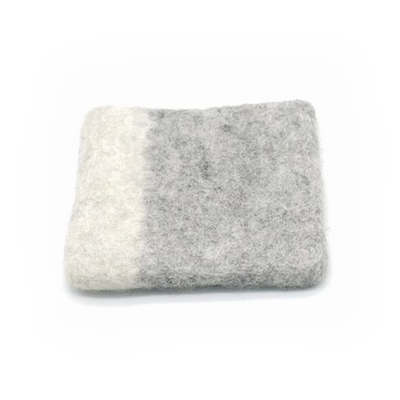 Sous-verres en feutre de laine gris et blanc faits à la main Tapis de protection de table