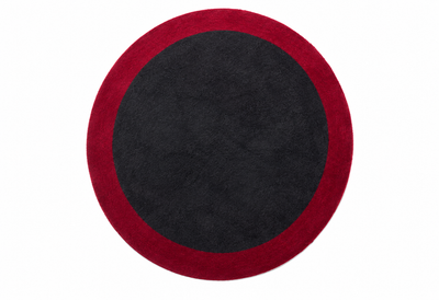 Tapis rond en feutre de laine gris marron fait main - Tapis de sol moderne