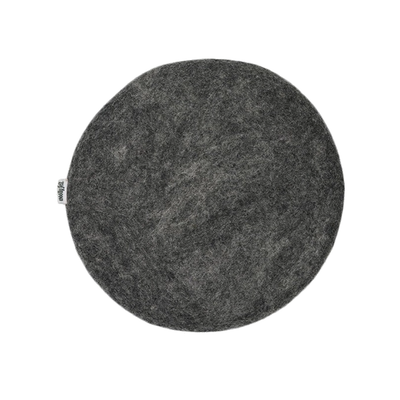 Galette de chaise en feutre épais gris foncé faite à la main coussin de siège en laine
