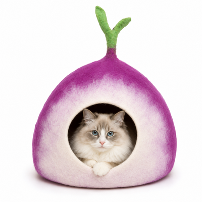 Felt Cat Cave -Radish Design Handmade Wool  Pet Bed