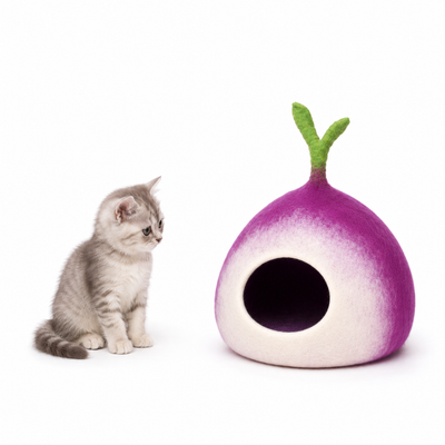 Felt Cat Cave -Radish Design Handmade Wool  Pet Bed