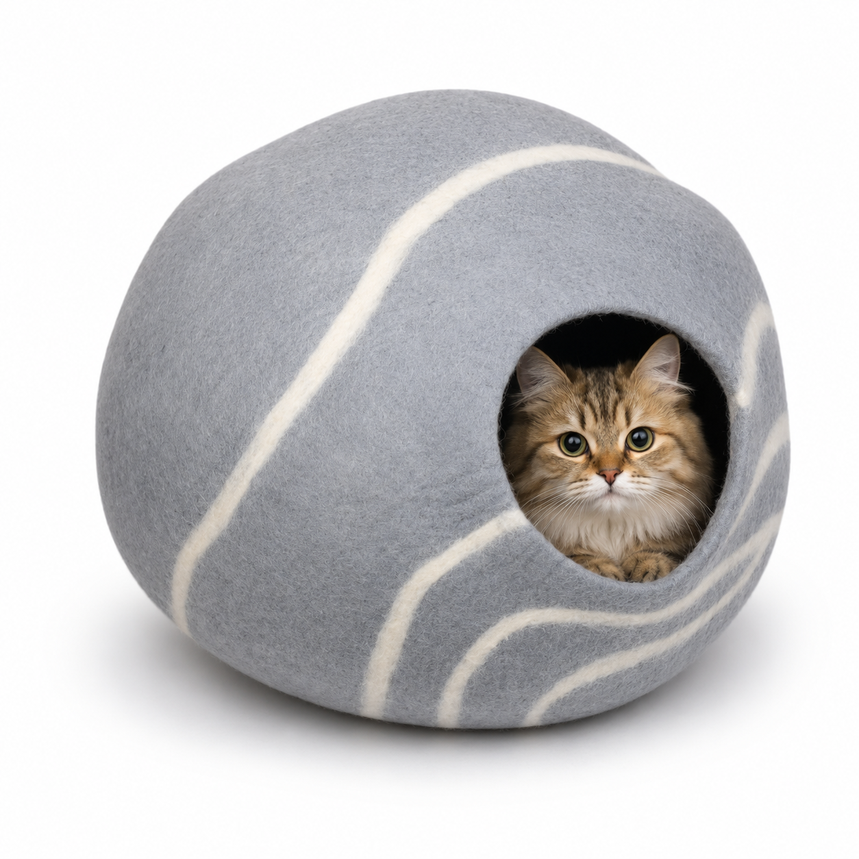 100% Pure Wool Felt Cat Cave - Handmade Wool Cat House - Warm Kitty House- Perfect For All Searsons- Eco-Friendly, And Non-Toxic