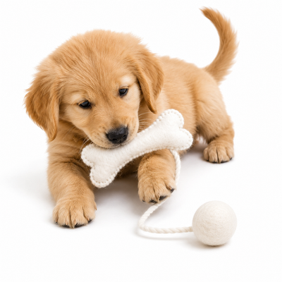 4-Pack Handmade Felt Dog Bone Toy