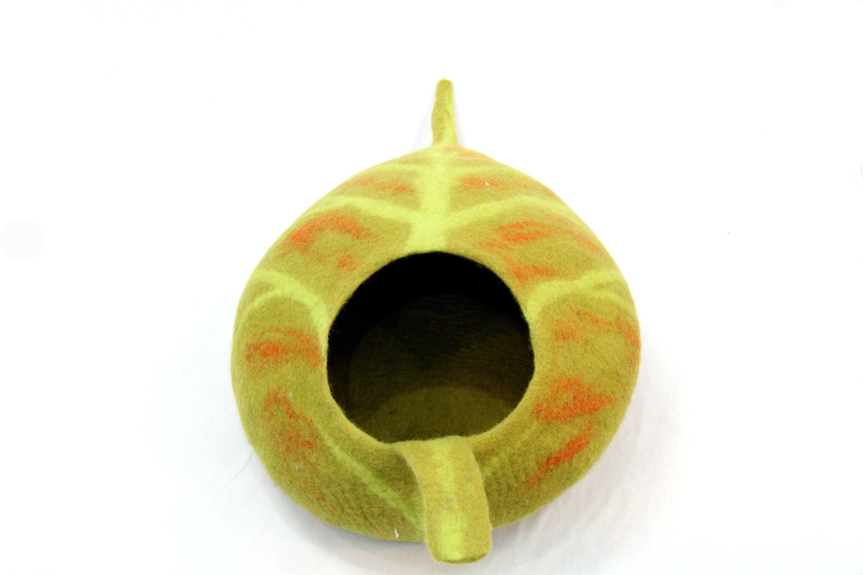 Felt Cat Cave – Leaf Design Pet Bed, Kitty Hideaway