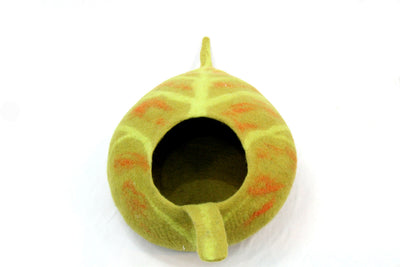 Felt Cat Cave – Leaf Design Pet Bed, Kitty Hideaway