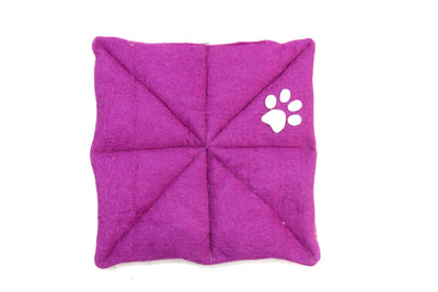 Felt Dog Mat - Pink Wool Pet Bed, Tie Dye Cushion (50x50 cm)