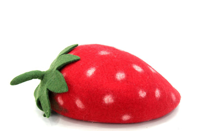 Felt Cat Cave -Strawberry Cat Cave - Handmade Felt Pet House - Wool Kitty Bed -   Cocoon - Pet Vessel - Eco-friendly Bed