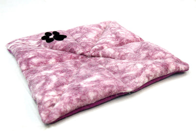 Felt Dog Mat - Pink Wool Pet Bed, Tie Dye Cushion (50x50 cm)