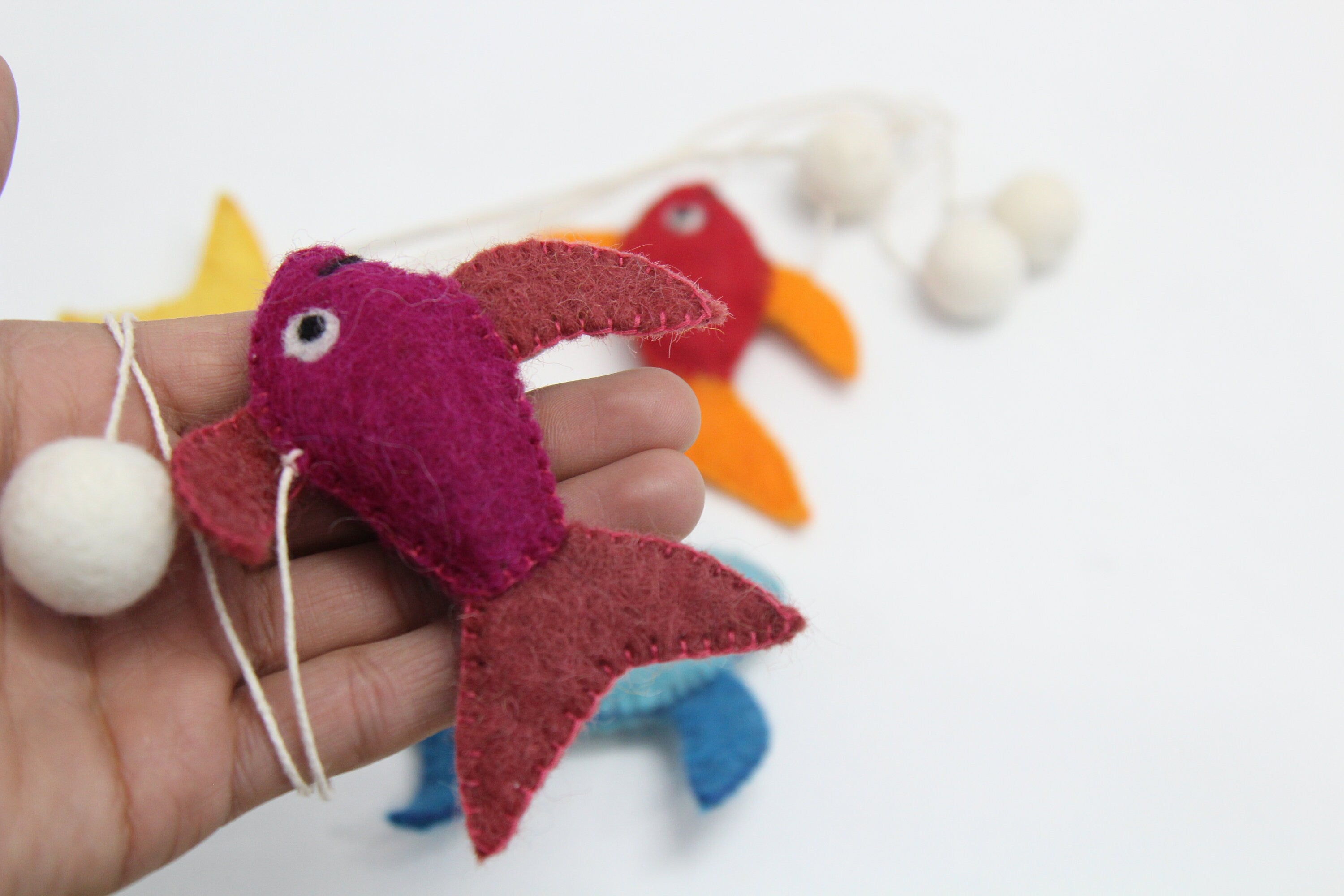 Felt Fish Cat Teaser Toy - Handmade Wool, Non-Toxic