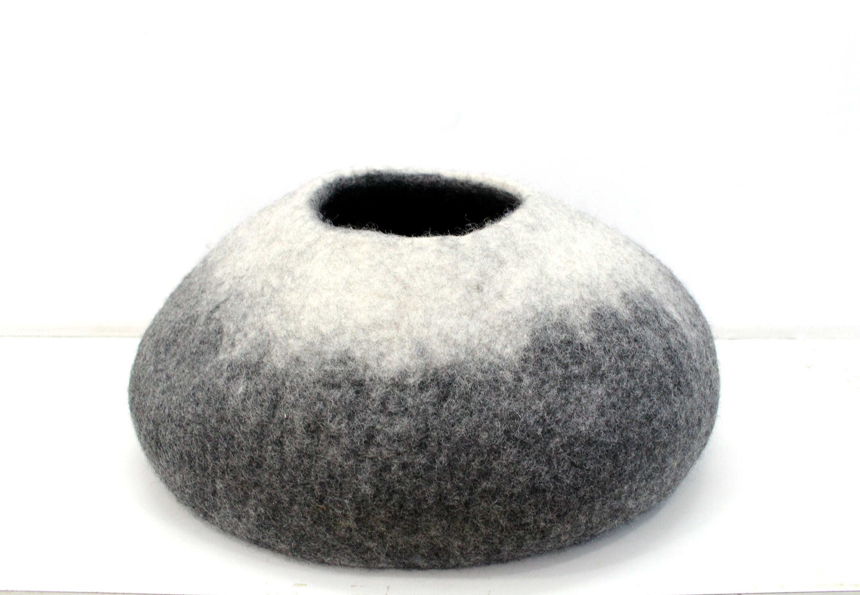 Handmade Ombre Wool Cat Cave – Modern Pet Bed