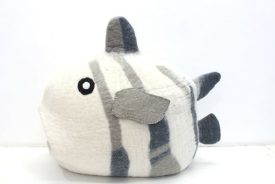 Handmade Felt Cat Cave – Fish Kitty Bed from Nepal