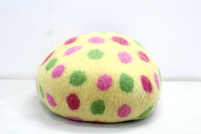 Handmade Wool Felt Cat Bed – Polka Dot Kitty House, Modern Pet Furniture