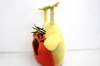 Felt Totoro Cat Cave – Handmade Wool Pet Bed