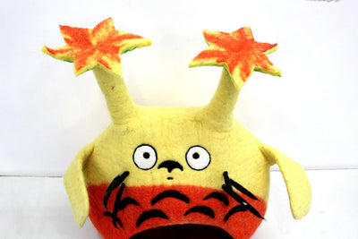 Felt Totoro Cat Cave – Handmade Wool Pet Bed