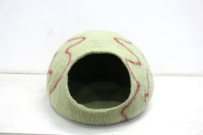 Mint Green Wool Felt Cat Cave – Eco-Friendly Pet Bed