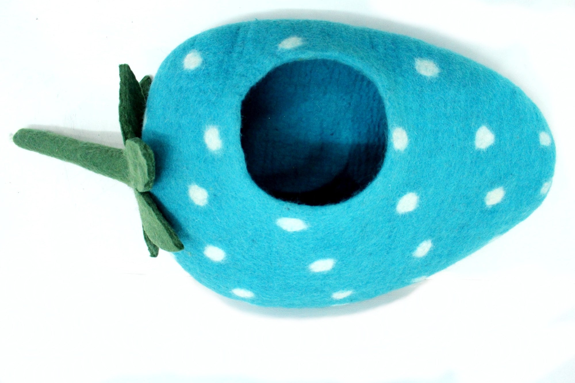 Handmade Felt Cat Cave – Blue Strawberry Pet House