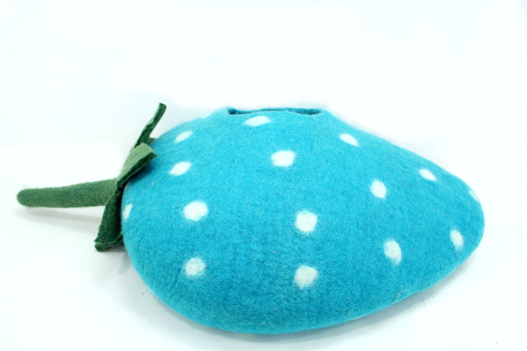 Handmade Felt Cat Cave – Blue Strawberry Pet House