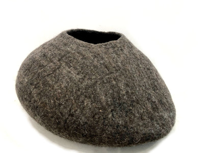 Handmade Felt Cat Cave – Modern Pet Bed, Kitty Nap Cocoon