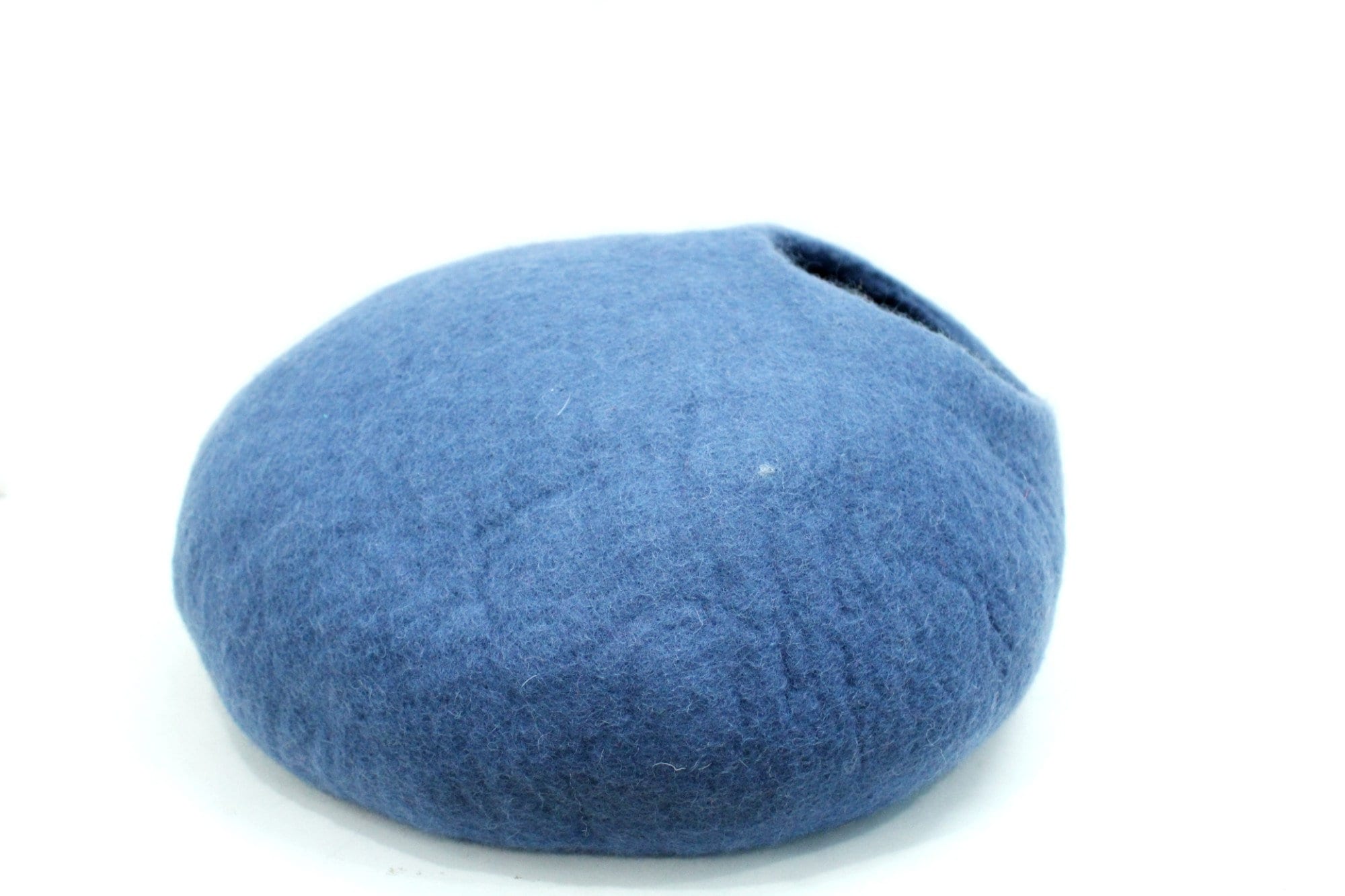 Handmade Wool Cat Bed – Bluish Stone, Cozy Cat Cave