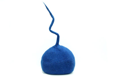 Blue Felted Wool Cat House – Handmade Cozy Pet Bed