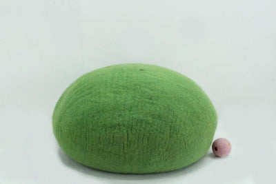 Green Felt Cat Cave – Handmade Wool Cat Bed