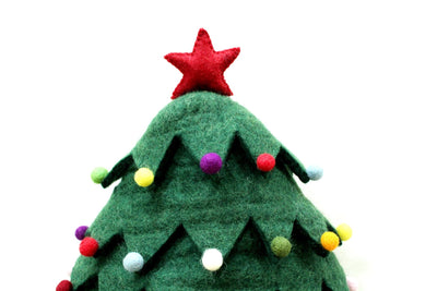 Handmade Christmas Tree Felt Cat Cave - Modern Design Wool Kitty Bed - Cat Lover Gift - Charming Pet Bed - Christmas Gift For Your Pet