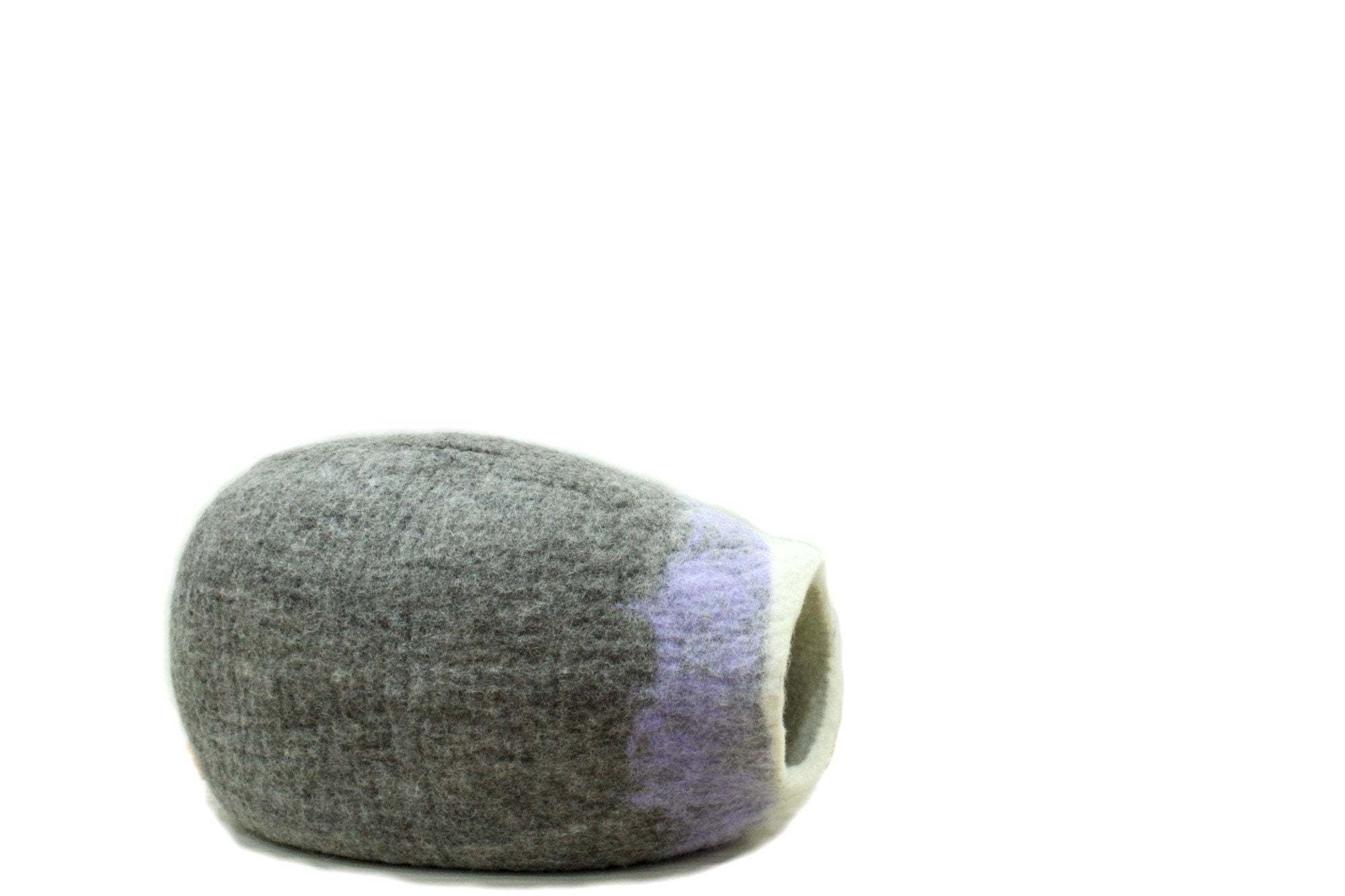 Hand Felted Wool Cat Cave | Oval Cat Cocoon