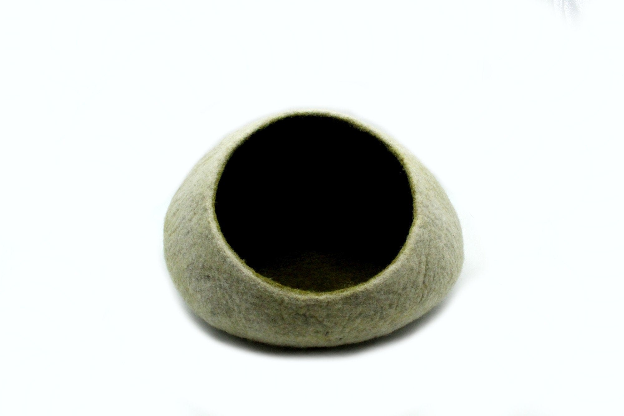Felt Cat Cave - Wide Opening Pet Bed - Kitten House - Wool Dome Cave - Premium Quality Kitty Basket - Large Pet Bed