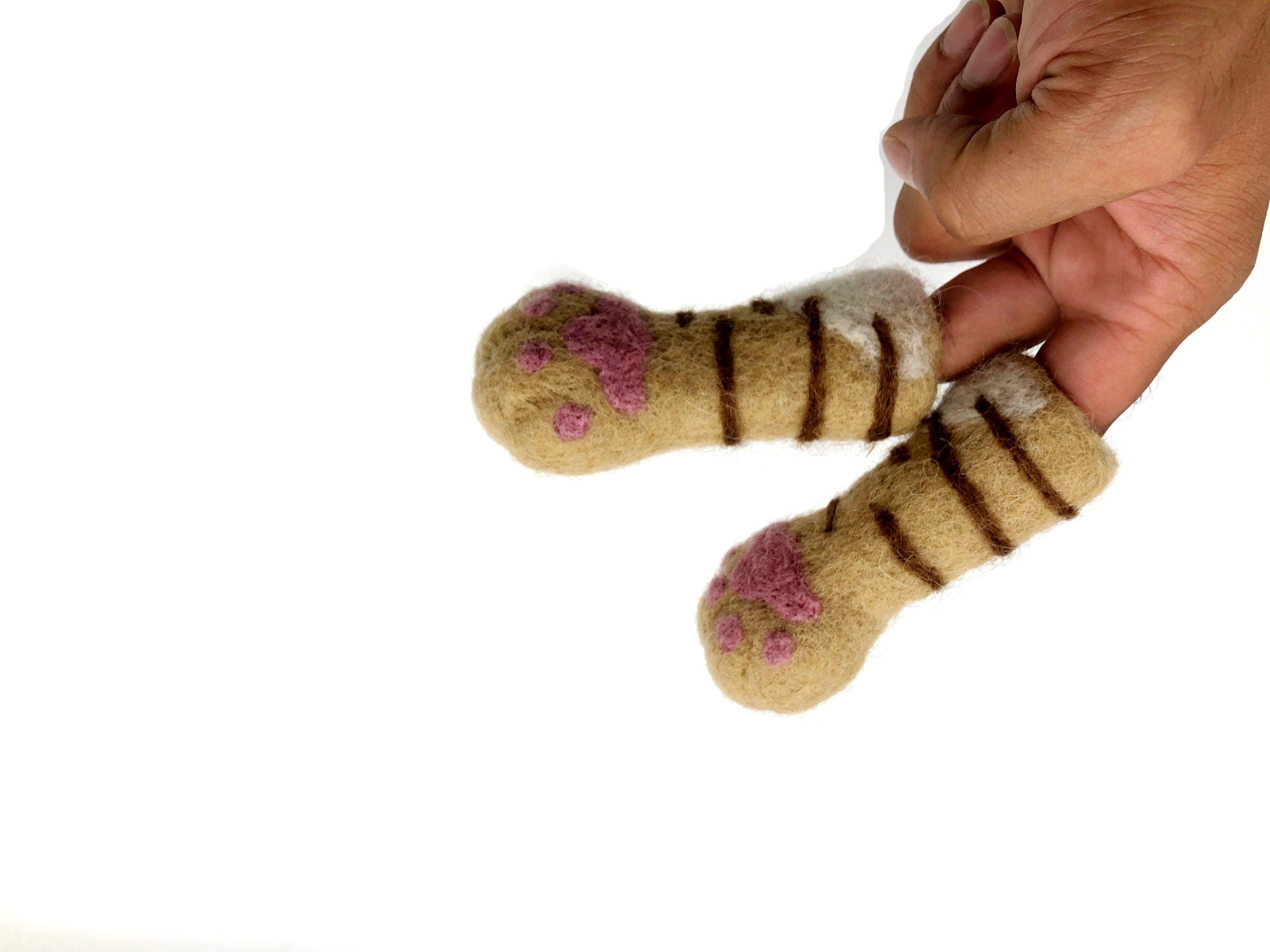 Felt Cat Paws - Soft And Durable Pet Toys - Felt Brown Paw -  Cat Paw Play Toy - Gift For Your Cats  - Set Of 2