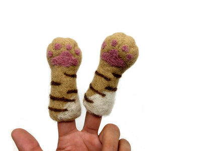 Felt Cat Paws - Soft And Durable Pet Toys - Felt Brown Paw -  Cat Paw Play Toy - Gift For Your Cats  - Set Of 2