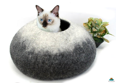 Handmade Ombre Wool Cat Cave – Modern Pet Bed