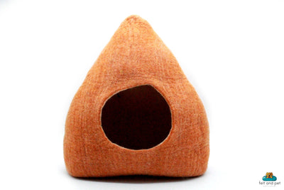 Orange Wool Cat Bed| Modern Cat Furniture: Handmade Using 100% Pure Wool | Perfect Gift For Pet Lovers | Pet Furniture