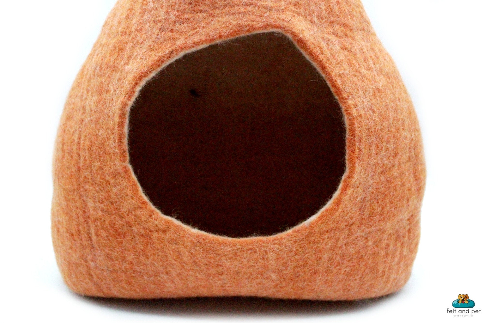 Orange Wool Cat Bed| Modern Cat Furniture: Handmade Using 100% Pure Wool | Perfect Gift For Pet Lovers | Pet Furniture