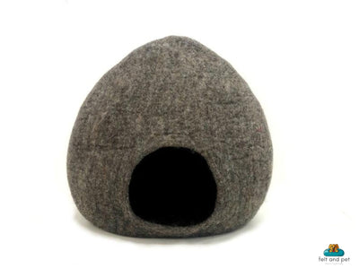Handmade Felt Cat Cave – Modern Pet Bed, Kitty Nap Cocoon